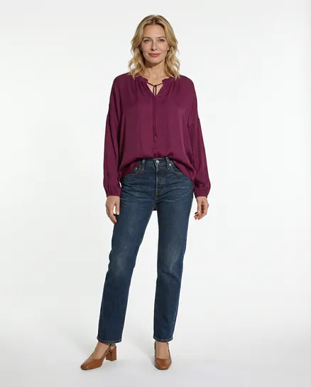 Tunika Bluse mit Seide in beere von Selected Touch
