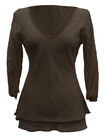 Tunika Bluse mit Seide in braun von RESTART