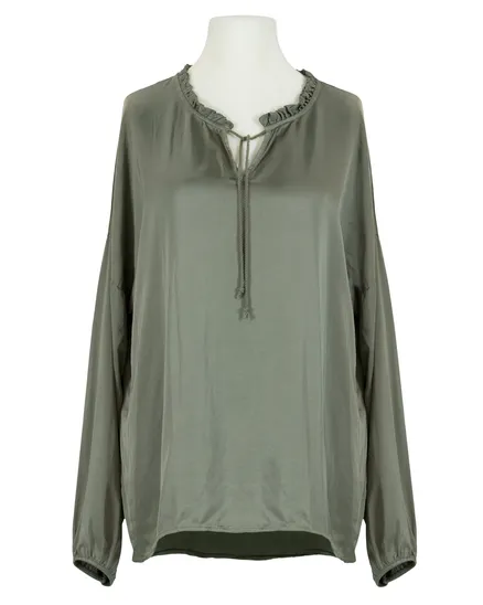 Tunika Bluse mit Seide in khaki von Selected Touch