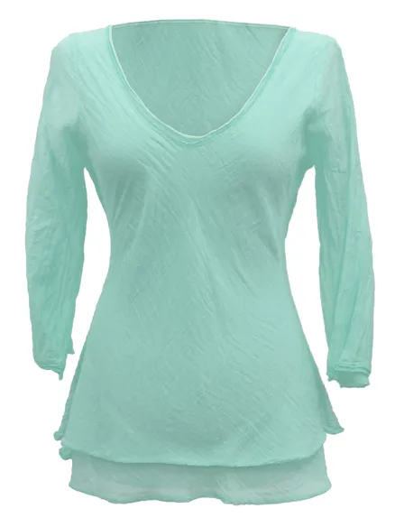 Tunika Bluse mit Seide in mint von RESTART