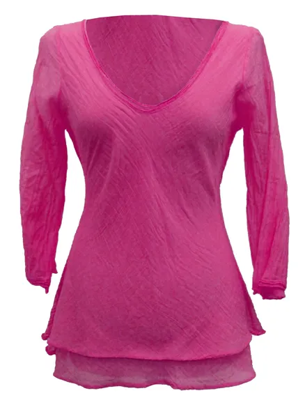 Tunika Bluse mit Seide in pink von RESTART