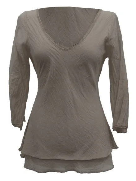 Tunika Bluse mit Seide in braun von RESTART