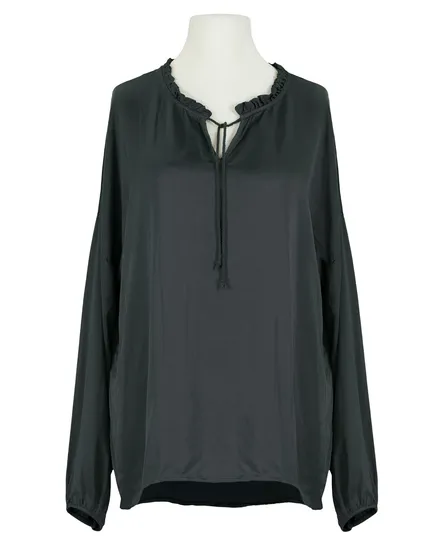 Tunika Bluse mit Seide in schwarz von Selected Touch