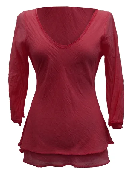 Tunika Bluse mit Seide in weinrot von RESTART