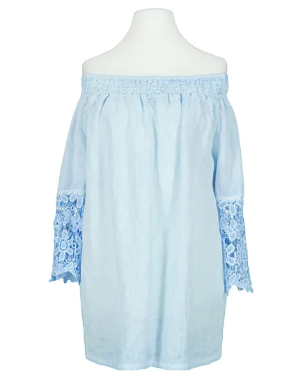 Tunika Bluse mit Spitze in blau von Diana