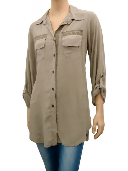 Bluse mit Spitze in braun von RESTART