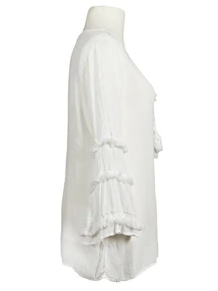 Tunika Bluse mit Spitze in wei� von Mihos