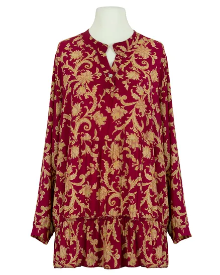 Tunika Bluse Ornamentprint in bordeaux von New Collection