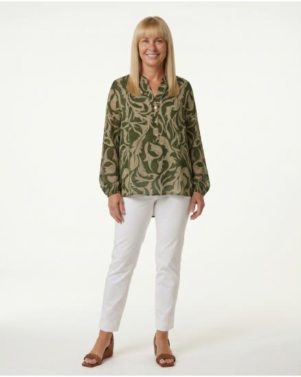 Tunika Bluse Ornamentprint in oliv von Selected Touch