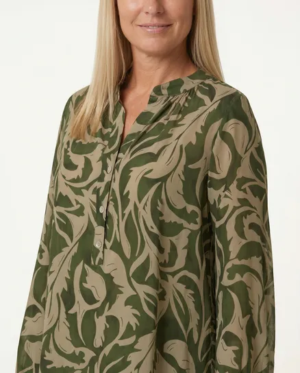 Tunika Bluse Ornamentprint in oliv von Selected Touch