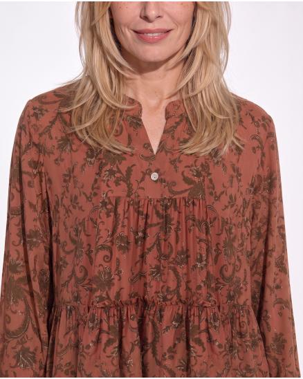 Tunika Bluse Ornamentprint in rost von New Collection