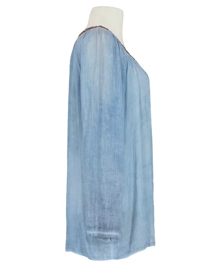 Tunika Bluse Pailletten in blau von ever new fashion