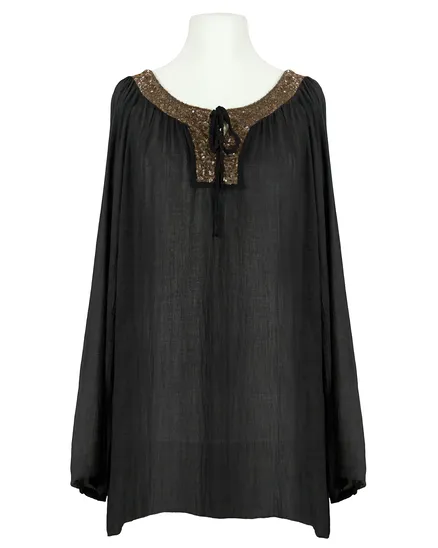 Tunika Bluse Pailletten in schwarz von ever new fashion