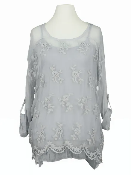 Bluse Seidencrepe in grau von RESTART