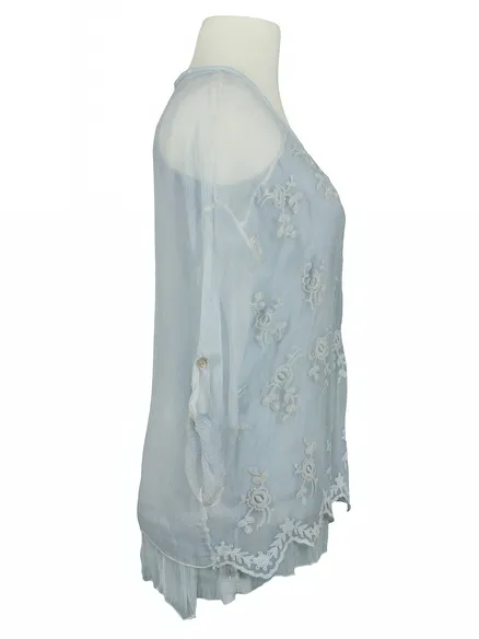 Bluse Seidencrepe in hellblau von RESTART