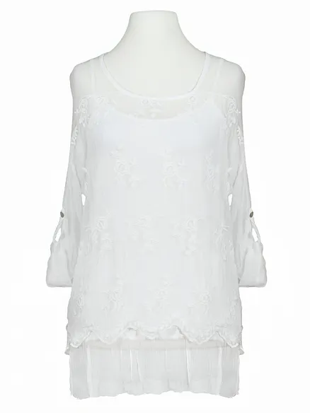 Bluse Seidencrepe in wei� von RESTART