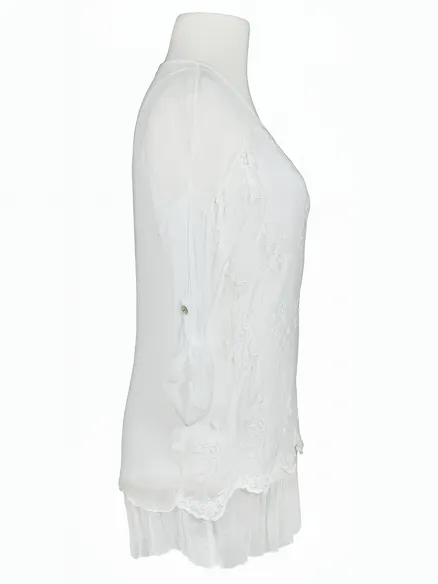 Bluse Seidencrepe in wei� von RESTART