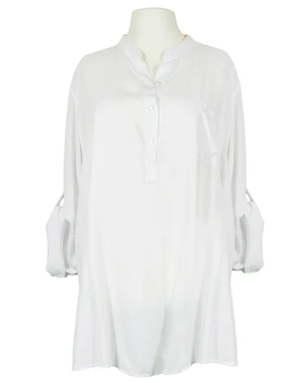 Tunika Bluse Stehkragen in wei� von Made in Italy