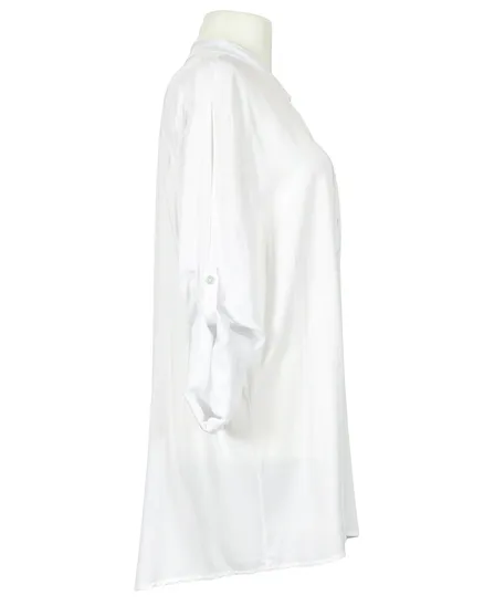 Tunika Bluse Stehkragen in wei� von Made in Italy