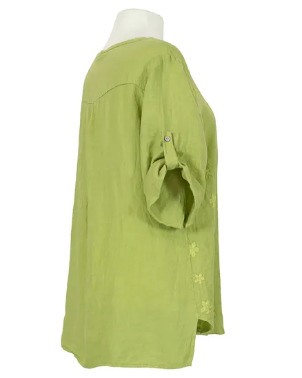 Tunika Bluse Stickerei in apfelgr�n von Made in Italy