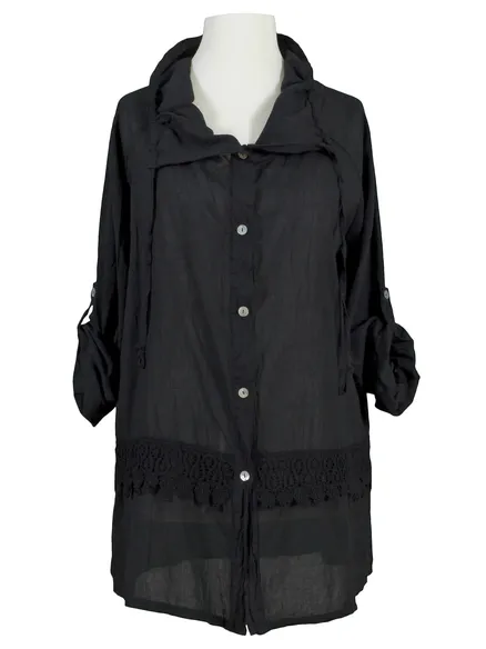 Tunika Buse mit Spitze in schwarz von FASHION