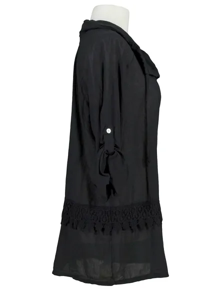 Tunika Buse mit Spitze in schwarz von FASHION