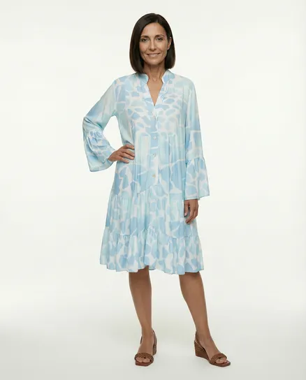 Tunika Giraffen Print in hellblau von H. Trend