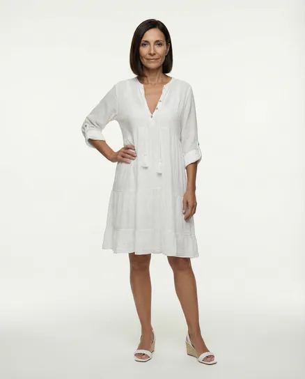 Tunika Kleid A-Linie in wei� von Superbugs