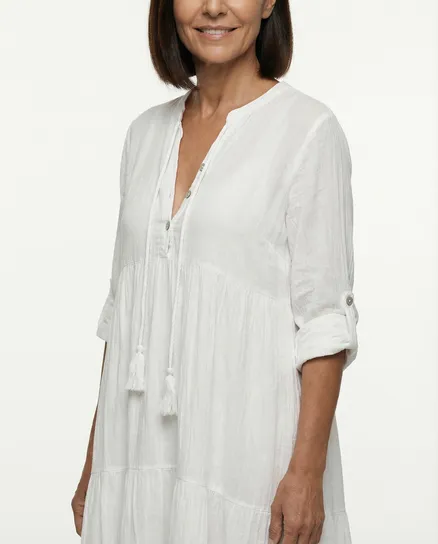 Tunika Kleid A-Linie in wei� von Superbugs