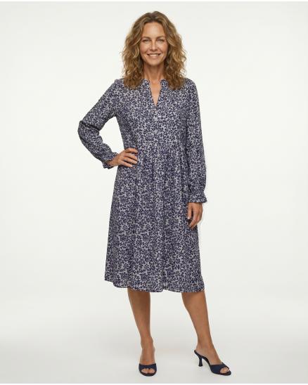 Tunika Kleid Blumenmuster in blau von Made in Italy