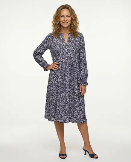Tunika Kleid Blumenmuster in blau von Made in Italy
