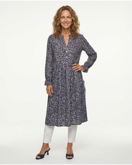 Tunika Kleid Blumenmuster in blau von Made in Italy