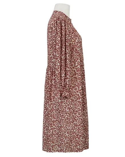 Tunika Kleid Blumenmuster in bordeaux von Made in Italy