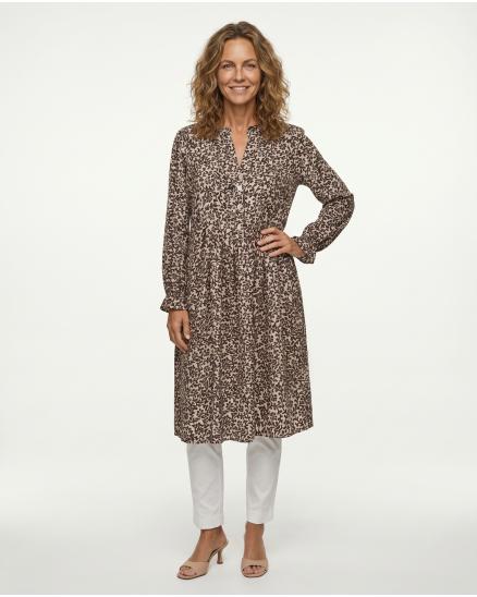 Tunika Kleid Blumenmuster in schwarz von Made in Italy
