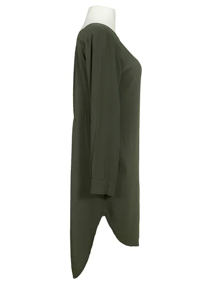 Kleid Blusenstil in oliv von fashion made in italy