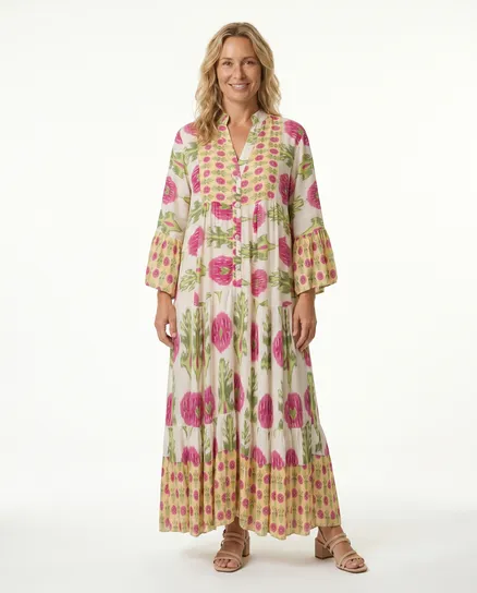 Tunika Kleid Floral in bunt von H. Trend