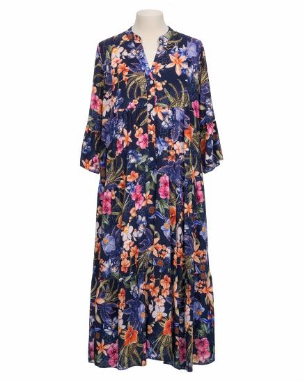 Tunika Kleid Floral in dunkelblau von Selected Touch