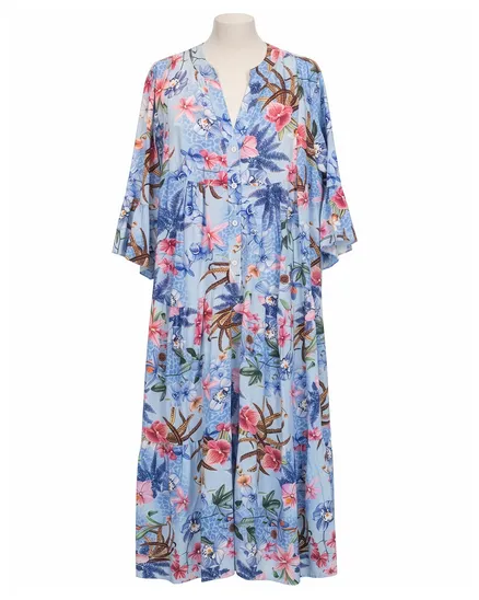 Tunika Kleid Floral in hellblau von Selected Touch