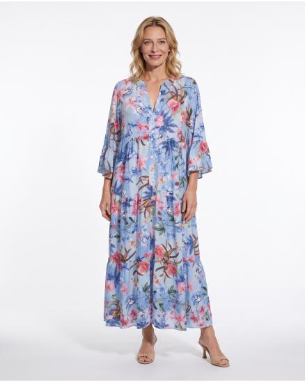 Tunika Kleid Floral in hellblau von Selected Touch