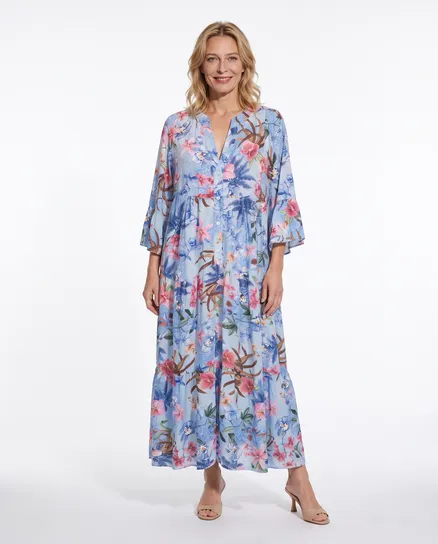 Tunika Kleid Floral in hellblau von Selected Touch