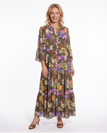 Tunika Kleid Floral in khaki von Selected Touch