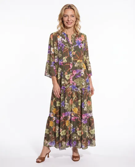 Tunika Kleid Floral in khaki von Selected Touch