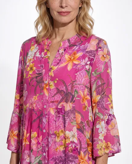 Tunika Kleid Floral in pink von Selected Touch