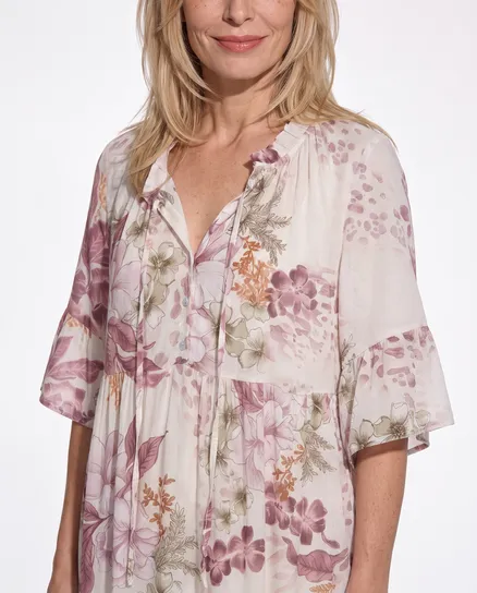 Tunika Kleid Floral in rosa von Selected Touch