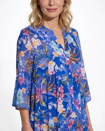 Tunika Kleid Floral in royalblau von Selected Touch