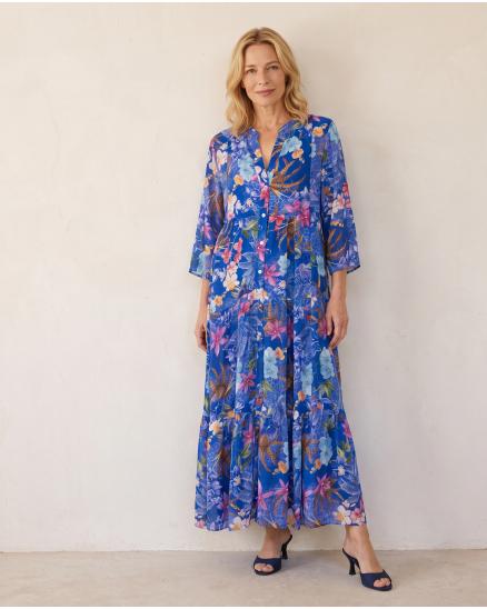 Tunika Kleid Floral in royalblau von Selected Touch