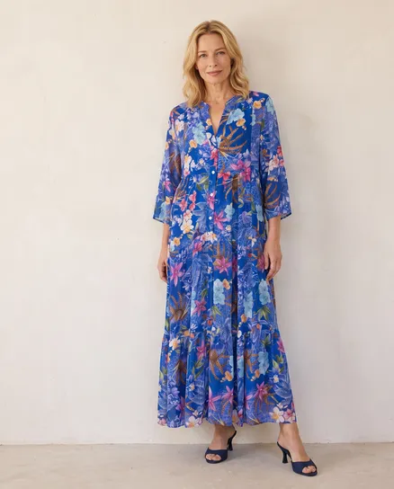 Tunika Kleid Floral in royalblau von Selected Touch