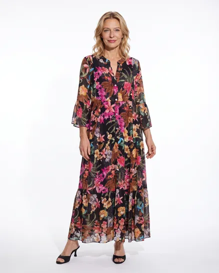 Tunika Kleid Floral in schwarz von Selected Touch