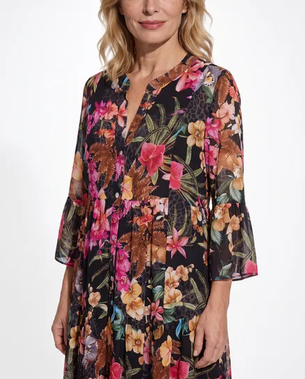 Tunika Kleid Floral in schwarz von Selected Touch