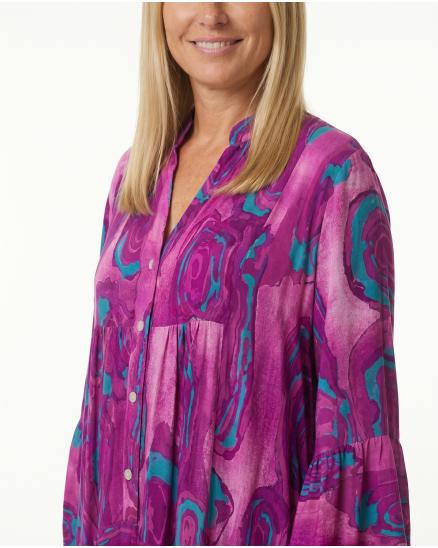 Tunika Kleid Floral in violett von H. Trend